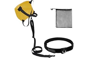 TBEST Parachute De Natation,Parachute de natación,Mini Jeux de Bureau,T-Best Bain pour la Musculation Résnce à la Ceinture de Natation d'entraînement pour Exercice Ceinture avec Faites Glisser Parachute pou