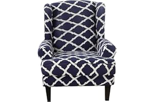 SHANNA Funda Sillon, 2 Piezas Funda De Sillón Orejero Fundas Sofa Elasticas Cubre Sofa 1 Plaza Material de Piel Sintética de Zorro Plateado - Gris Plateado