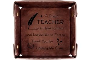 BLUCKINCLE Teacher Gifts,Thank You Teacher Gifts,Gift for Teachers,PU Leather Valet Tray,Best Teachers Gift Men Thank You Present for Chemistry Maths Nursery Biology Head Science Autism Senco Sen Dance Music