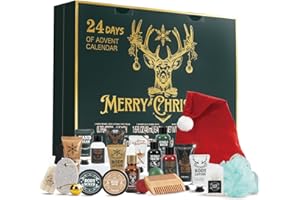 Weihnachtskalender, Adventskalender 2025 für Männer, Rinse & Robust 24PCS Bartpflege-Set für Herren, Bade-und Körperpflege-Geschenkset, Geschenk für Ihn, Selbstpflege & Bad-Essentials