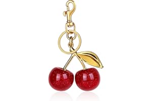 OVRUNS Cherry Bag Charm Women Cute Cherries Keychain Sparkling Purse Charms Pendant for Handbag Wallet Car Phone