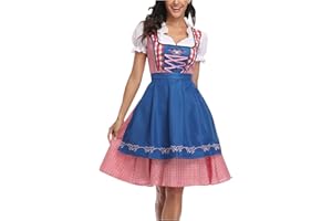 KBOPLEMQ Abito tradizionale Dirndl da donna, abito tradizionale Dirndl, abito bavarese, abito bavarese, per feste di carnevale, birreria, costume tedesco Dirndl