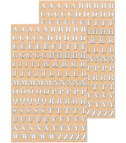 Autocollants Alphabet Traditionnel Or Sur Blanc | Pour Cartes Et Invitations | Loisirs Créatifs