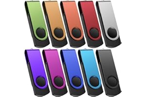 Kepmem 16 GB USB Stick USB 2.0 Speicherstick Flash Laufwerk mit LED Licht Drehbarer Metall Pendrive Datenstick Lesegeschwindigkeit bis zu 15 MB/s Tragbarer Pendrive Mehrfarbig