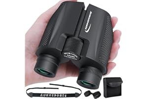 Aurosports 12x25 Compact Binoculars for Adults and Kids - Lightweight, High Powered, Easy to Focus With Low Light Vision for Bird Watching, Hunting, Traveling, Hiking, Concert
