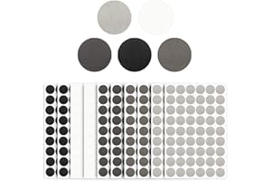 BOLOEST 540 pegatinas autoadhesivas para agujeros de tornillo de 21 mm con textura de PVC, tapas de cabeza de tornillo para muebles de madera, estantes de gabinete (10 hojas, 5 colores)