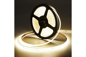 SIRYYUI 12V COB LED Strip 5M,4000K Natural White LED Strip Lights with 480LEDs/M,CRI 90+,8mm Width,Uniform Dotless LED Tape Light for Room Cabinet DIY Home Projects (No Power Supply)