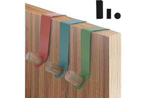 DYMHQ 6 szt. wytrzymałych, odwracalnych haków na drzwi do zawieszenia, 46 mm haki do zawieszenia nad szufladą, uniwersalne wieszaki na ubrania z gąbkami, metalowe haczyki nad szafką, na wieńce, kurtki