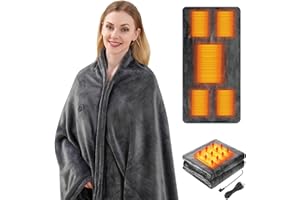 Sungive USB Heizdecke, tragbarer Heizschal für Heizdecken, Elektrische Wärmedecke mit 3 Heizstufen, Beheizter Decke für Home & Office & Autodecke, Flanell waschbar