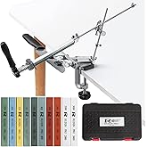 RUIXIN PRO RX-009 Professional Knife Sharpener with 10 Whetstones, 360&deg; Rotation, Fixed Angle Swivel Design, Stainless Steel