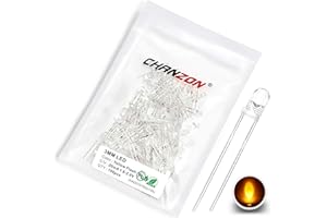 Chanzon 100 Stück 3mm blinkende gelbe LED-Dioden lichter 1,5Hz blinkend (klar rund transparent DC 2V 20mA) Helle Glühbirnen Lampen Elektronikkomponenten Anzeige Leuchtdioden