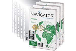 Pack Navigator Universal A4 80gr + Fundas Multitaladro Plástico, Paquete de Folios Din A4 - Ofituria (1500 Hojas + 60 Fundas)