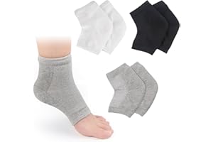 Zimoer Feuchtigkeitsspendende Socken, 3 Paar Gel Fersensocken Weiche Rissige Fersenpolster Socken, Offene Zehensocken für Frauen und Männer Trockene Harte Gerissene Haut (Schwarz, Weiß, Grau)