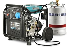 K&S KÖNNER&SÖHNEN KS Könner & Söhne KS 8100iE G LPG/Petrol Inverter Generator Power Generator, 8000 W 1 x 16 A (230 V), 1 x 32 A (230 V), 2 USB Ports, Inverter Generator with Copper Winding, Emergency Gas - Euro V