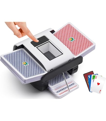 Strixorn Macchina di miscelazione elettrica per 1-2 mazzi, One-Press Auto e modalità manuale, ricaricabile, a basso rumore, ideale per Poker UNO Blackjack