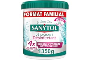 Sanytol - Poudre Détachante Désinfectante Linge - 1,35kg - Bactéricide, Virucide - Sans Javel - 4 Actions dès 20°C