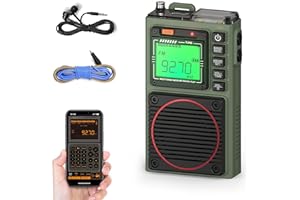 Raddy RF75A APP Control Kurzwellenradio, tragbarer AM/FM/VHF/SW-Empfänger mit BT, wiederaufladbares Taschenradio mit 3 M Drahtantenne