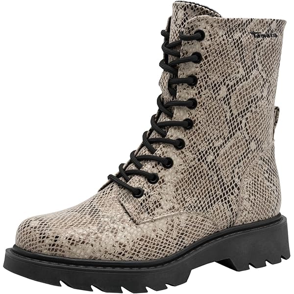 Tamaris Damen Lace Boot Flat 1-25217-45, Stivaletto Donna, Marrone, 36 EU