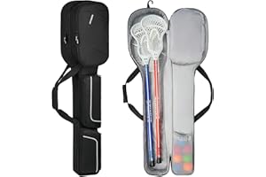 Jaffzora Lacrosse Stick Bag, Lacrosse Carrying Case for Men Women, Lacrosse Equipment Bag with Shoe Compartment Up to US Men Size 16