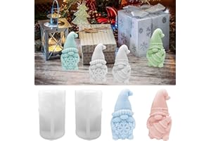 Formversity - 2 stampi in silicone 3D per Natale, forma di gnomo, in silicone, per sapone, in silicone, per candele, in silicone, per intonaco, albero di Natale, fai da te