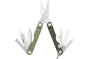 Leatherman Micra - Llavero Multiherramienta de Acero Inoxidable con Tijeras de Resorte y 9 Herramientas, Abeto