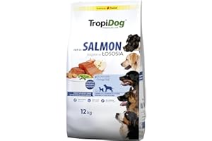 Karma dla psa Premium bogata w łososia z ryżem dla dorosłych średnich i dużych ras 12kg