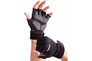 PULLUP & DIP Guantes de Entrenamiento para Halterofilia, Guantes Fitness con Venda en la Muñeca para Hombres y Mujeres, Guantes de Gym para Culturismo, Musculación, Levantamiento de Pesas, Fitness