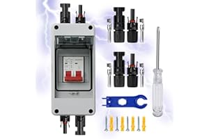 CARSEATTY DC Trennschalter PV Anlage, 2 Polig 40A 12V-500V Leitungsschutzschalter, Lasttrennschalter IP65 Wasserdicht Gehäuse DC Sicherungsautomat für Solar Anlage