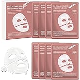 8 Pcs Bio Collagen Real Deep Mask, Korean Facial Collagen Mask | Collagen Mask, Long Lasting Deep Hydration, Minimizes Pores,