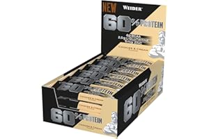 Weider Barra de Proteína 60%, Sabor Galletas con Crema -Pack de 24 Unidades x 45 g - Total: 1080 g