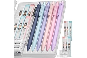 ‎NICPRO Nicpro 6 Stück Aesthetic Pastell Druckbleistift Set, Niedliche Zeichenstifte (0,5 & 0,7 mm), Mechanische Bleistifte mit 6 Dosen HB Bleistiftminen & 3 Radiergummis, Girl School Schulsachen Coole Stifte