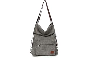 TAN.TOMI Handtasche Rucksack Damen 2 in 1, Canvas Rucksacktasche Damen Groß Handtasche Damen, Mehrzweck Damen Rucksack für Arbeit, Büro, Einkaufen, Shopper Reisen im Freien