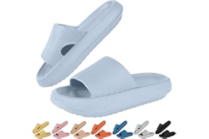 HEPODA Claquette Hommes Femme Été Pantoufles de Douche Sandales Confortable Maison Chaussons de Bain Antidérapant Chaussures de Piscine Plage Pantoufles Plateforme