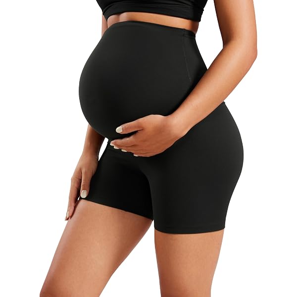 Short De Maternité 2 En 1 CRZ YOGA - Avec Panneau Ventre, Poche, Entrejambe 7.6 Cm, Pour Sport Et Quotidien