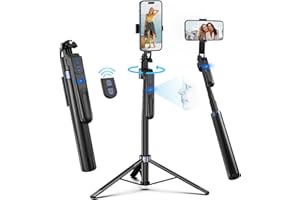 YUANRAN Automatique Trépied Smartphone de Suivi du Visage Rotation à 360°, trépied iPhone et Smartphone Android,Trepieds Support pour Caméra de Suivi,trepied pour Telephone pour Youtube Vlog Streaming