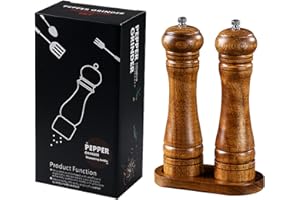 RECONTRAMAGO Salero Pimentero Set de Madera - molinillo pimienta electrico especiero madera negra molino pimentero salero spray de utensilios cocina botes especias (SET 2)