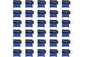 Yzpacc Set di 30 maschere RCP, usa e getta CPR Shield maschera di emergenza portachiavi con valvola unidirezionale barriera respiratoria per primo soccorso o allenamento AED