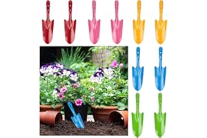 LATERN 10Pcs Mini Garden Shovels, 28CM Colorful Metal Hand Shovel Kids Garden Digging Trowel Tool for Flower Plant Soil Planting Transplanting (5 Colors)
