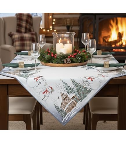 Kamaca Nappe De Table - Motif Imprimé D'élan Avec Nez Rouge