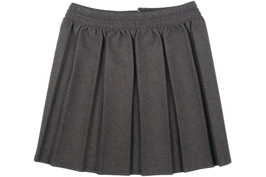 L S U Girls School Skirts Box Pleated Fully Elasticated Waist Skirt Kids School Uniform New
