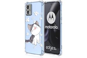 XINYEXIN Cover per Motorola Edge 30 Neo/Edge 30 Lite, Custodia Floreale per Ragazza Donna Motivo Floreale Trasparente TPU Antiurto Custodia Protettiva Telefono - Cat
