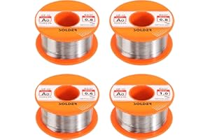 BELIHOME Lötzinn, 4 Stück 50g Lötzinn mit Kolophoniumkern Lötzinn mit Flussmittel, Lötdraht Lötzinn Elektronik Lötzinn Lötdraht Set für Reparatur Elektrolöten Heimwerken (0,6/0,8/1 mm)