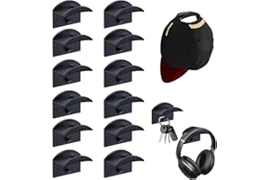 Yesaler Ganci per Cappelli da Parete Senza Perforazione 12 Pezzi Ganci Appendi Cappello per Berretti da Baseball Organizzatore di Cappelli per Porta Armadio Camera da Letto