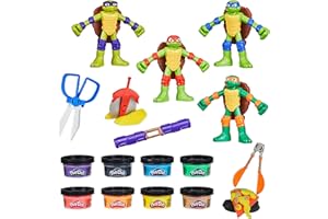Play-Doh Hasbro, Playset Tartarughe Ninja Cowabunga Creations, Arti e Mestieri Creativi per Bambini e Bambine di 4+ Anni, Idea Regalo di Natale, Include 8 Vasetti di Pasta Modellabile e 4 Personaggi