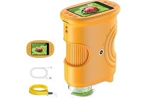 BMDSAE 1000X Kinder Handy Mikroskop Lupe: Digitale Taschenmikroskop mit 2.0" IPS Bildschirm & 8 LED Licht - Geschenk ab 3-6 6-12 Jährige - Mini Magnifying Glass - Kids Gartenspielzeug