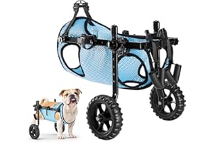 ‎VEVOR VEVOR Hunderollstuhl für Hinterbeine, Leichter 2 Räder Haustierrollstuhl, Höhe, Breite & Länge verstellbar, Hundewagen mit stoßdämpfenden Rädern, für verletzte, behinderte Hunde