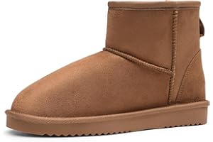DREAM PAIRS Damen Schneestiefel Winterstiefel Snow Boots Bequeme Flache Schuhe Wärme und Komfort FuzzyClassic I Niedriger Stiefel