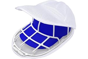 SOAIY Baseball Cap Washer Cage with Laundry Bag, Collapsible Hat Washing Cage – Hat Cleaning Form, Protector & Shaper for Washing Machine, Dishwasher Safe (White)