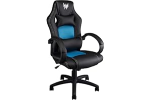 ACER Predator Rift lite Essential Gaming Chair - Silla Gaming, Ergonómica, Reposabrazos Ajustables, Cojín Lumbar, 87 x 69 x 39, 15KG - Negro y Azul
