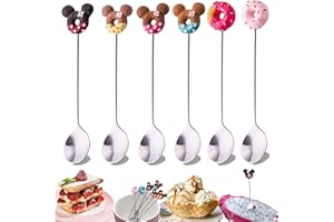 BASETOUSUAL Cuillere A Cafe, 6 Petite Cuillère À Dessert, Cuillère À Thé, Cuillère À Café Vaisselle Créative 12cm De Longueur Pour Dessert Crème Café Glaces
